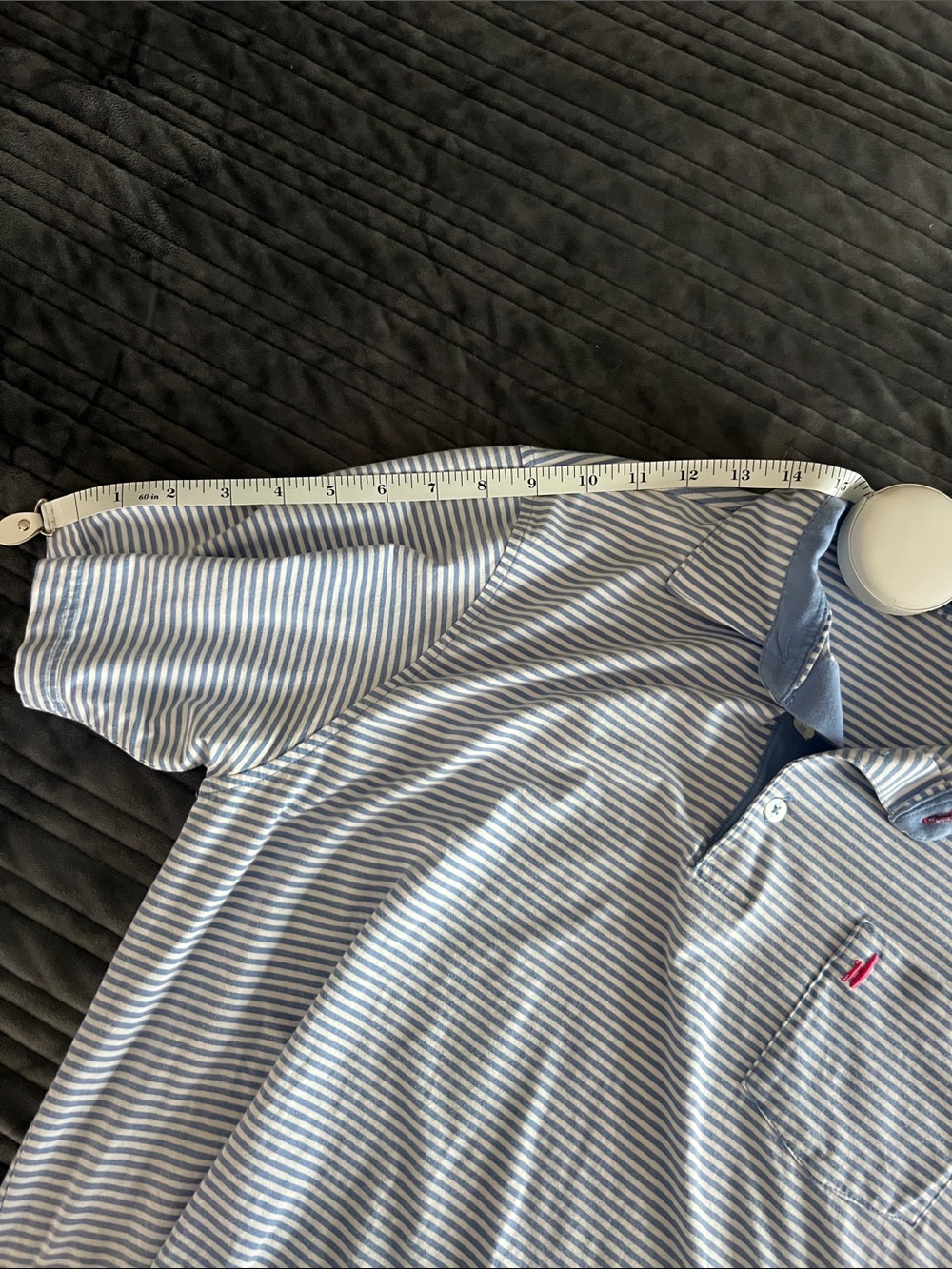 Men’s Johnnie O Blue Striped Polo Size M - Picture 5 of 6